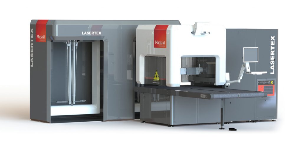 Lasertex Retail laser personalisation machine in a fashion retail environment